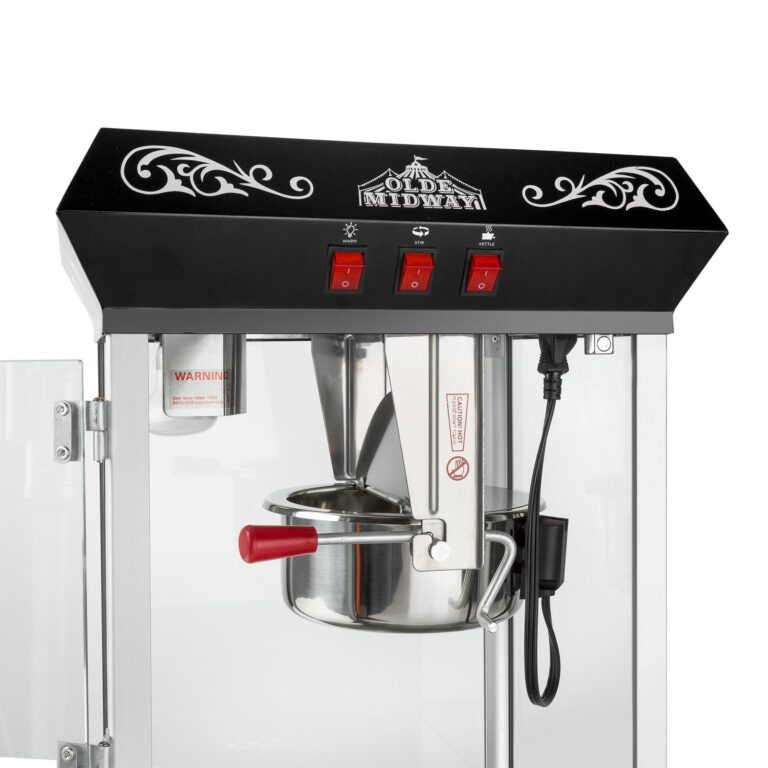 Olde Midway Bar Style Popcorn Machine Maker Popper with 8-Ounce Kettle - Black - Image 6