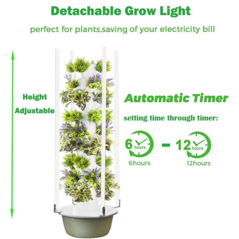 Hydroponics Growing System Kit, Vertical Garden Planter with Grow Lamp, Adjustable Hydroponic Garden Hydroponics Growing Tower, Herbs & Vegetables Smart Home Indoor Gardening System,5Layer - Image 5