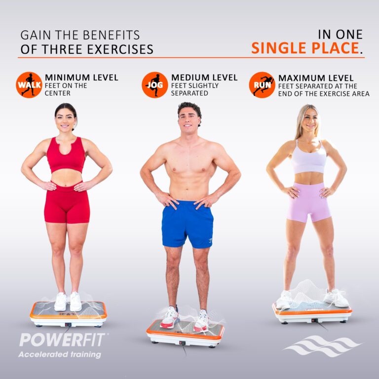 Power Fit Vibration Plate Exercise Machine, Powerfit Elite Vibration Platform, Power Plate, Body Vibration Plate for Lymphatic Drainage, Body Shaker Weight Loss - Remote, Resistance Bands & Diet Plan - Image 4