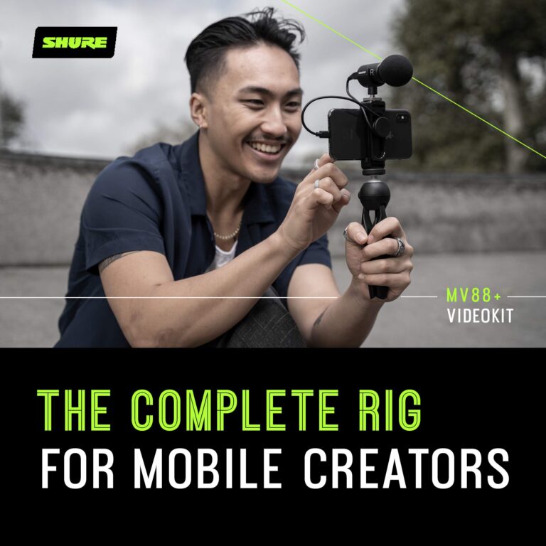 Shure MV88+ Video Kit - Digital Stereo Condenser Microphone for Apple and Android, with Manfrotto PIXI Tripod, Phone Clamp, Mount, iOS and USB-C Cables for Next-Level Connectivity (MV88+ Video KIT) - Image 10
