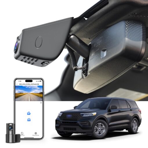 Mangoal Front 4K & Rear 1080p Dash Cam for Ford Explorer U625 2020 2021 2022 2023 2024, Base XLT ST_Line Limited Timberline Platinum King Ran(Model A), UHD 2160P Video, WiFi & App, 128GB Card