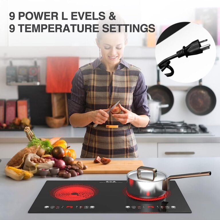 Electric Cooktop, 24 Inch 2 Burner Electric Cooktop 110V, Built-in and Countertop Electric Stove Top Plug in, 2400W Electric Stove, Compatible for All Cookware,Timer & Kid Safety Lock - Image 7