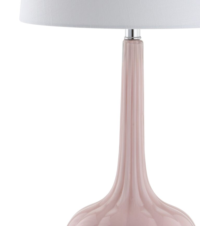 JONATHAN Y JYL1079A-SET2 Set of 2 Table Lamps Bette 28.5" Glass Teardrop LED Table Lamp Contemporary Bedside Desk Nightstand Lamp for Bedroom Living Room Office College Bookcase, Pink - Image 3