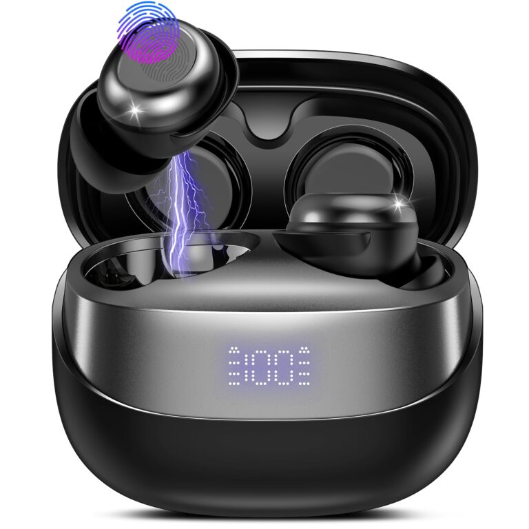 DUSONLAP Sleep Earbuds Bluetooth 5.4 in Ear Light-Weight Headphones, Mini Sleep Headphones Small Design for Side Sleepers, 47H Playtime with Charging Case, Clear Calls Earphones, Mysterious Black