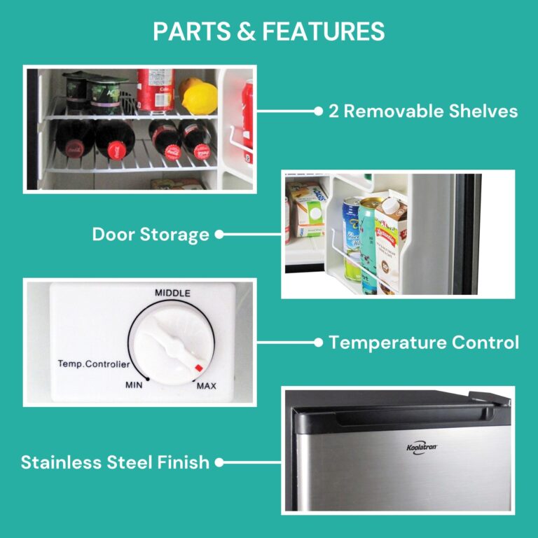 Koolatron 12V / 110V Refrigerator - Mini Fridge With Freezer For Trucks, Cool Storage For Kitchen, Bedroom, Office, Dorms, Compact Free Standing, Neveras Pequeñpara, 1.76 Cubic Feet Capacity, White - Image 6