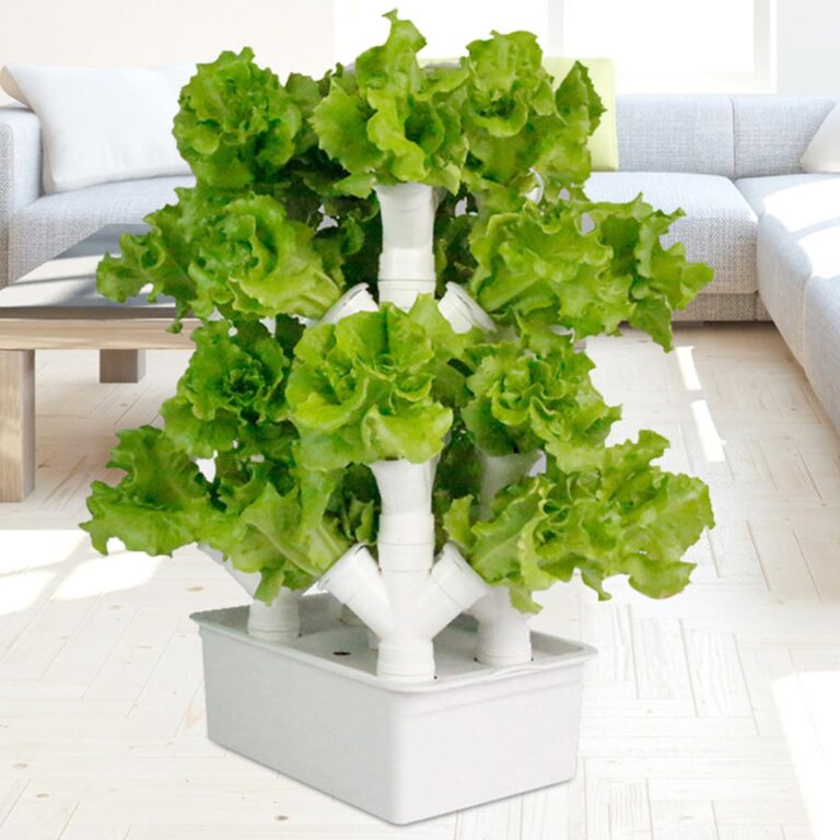 RESKIU Vertical Grow Tower,Vegetable Plant Tower,2/3/4 Columns Hydroponic Growing Kit, Hydroponic Tower Grow System,Gift for Gardening Lover - Home Grow Herbs,Veggies & Fruit,16/24/32Holes,16Holes