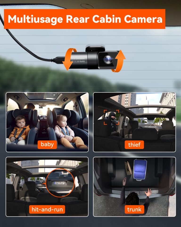 【Bundle: Vantrue N5 4 Channel WiFi Dash Cam + Hardwire Kit】 2.7K+1080P+1080P+1080P Front Rear Inside Camera with Side View, STARVIS 2, Voice Control, GPS, 24hrs Buffered Parking Mode - Image 5