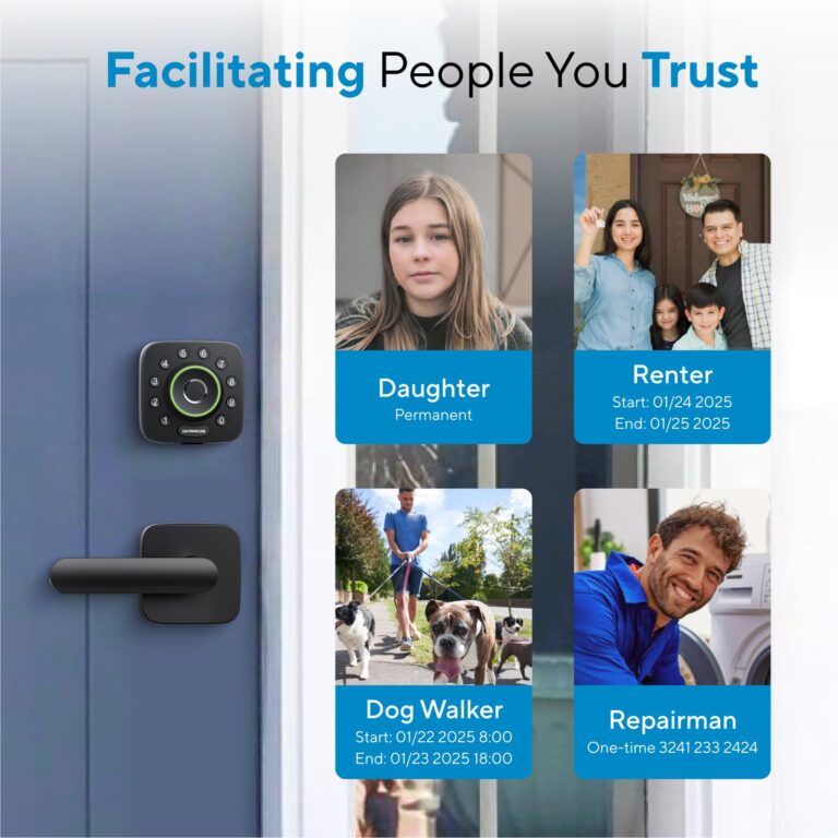 ULTRALOQ U-Bolt Pro Smart Lock with WiFi Bridge, 7-in-1 Fingerprint Keyless Entry Door Lock, App Remote Control, Backlit Keypad, Auto Unlock, Front Door Smart Deadbolt, IP65 Waterproof, 1Year Battery - Image 7