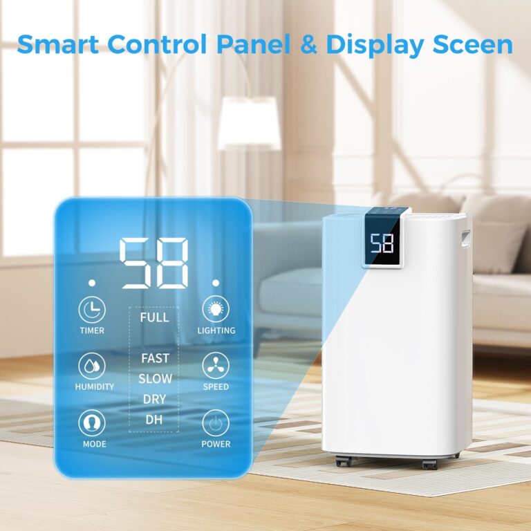 4000 sq.ft Dehumidifier for Basement, Trazico 45 Pint Dehumidifiers for Home with Drain Hose, Smart Humidity Control, 24H Timer, Auto Defrost, Ideal for Large Room, Bathroom, Bedroom, Garage, White - Image 4