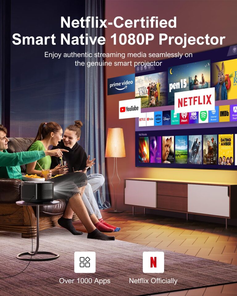 ULTIMEA Projector with WiFi 6 and Bluetooth 5.3, Projector 4K Decoding with Dolby Audio, 700 ANSI Netflix-Certified Smart Projector, Native 1080P, Auto Screen Adaptation & Object Avoidance, Apollo P50 - Image 8