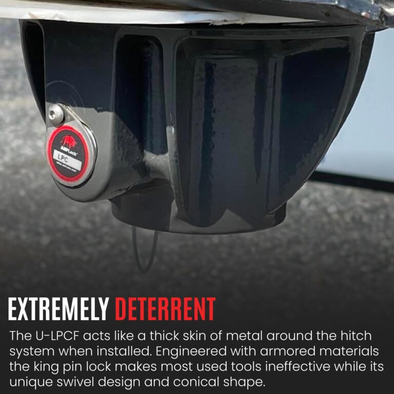AMPLock - U-LPCF Heavy Duty Trailer Kingpin Lock, Patented Cylinder Lock, Commercial Trailer Security Conical King Pin Lock, Reliable Heavy Duty Kingpin Lock for Enhanced Trailer Protection & Security - Image 6