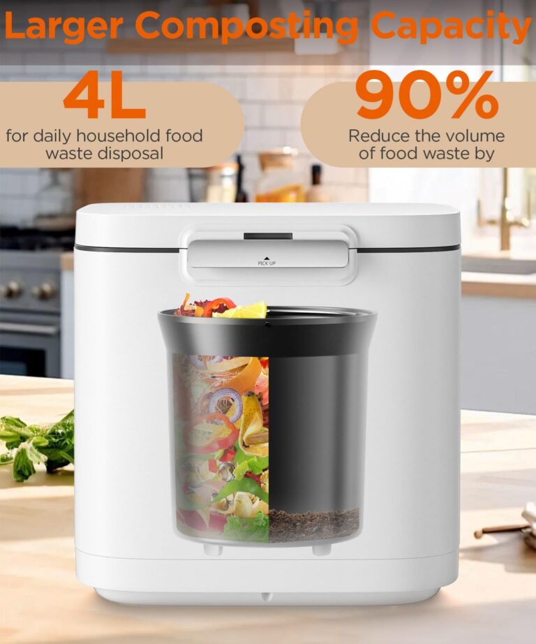 Electric Composter for Kitchen, 4L Compost Bin, Odorless Indoor Composter，Efficient with Zero Odor Carbon Filter, Kitchen Composter，Turns Waste Into Dry Fertilizer, Easy to Use Compost Bin. - Image 8