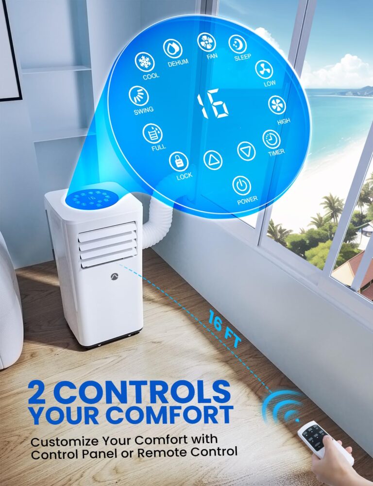 Portable Air Conditioners, 10000 BTU Air Conditioner Portable for Room up to 450 Sq. Ft., 3-in-1 Portable AC Unit with Digital Display, Remote Control, Window Installation Kit, 24H Timer, Sleep Mode - Image 2
