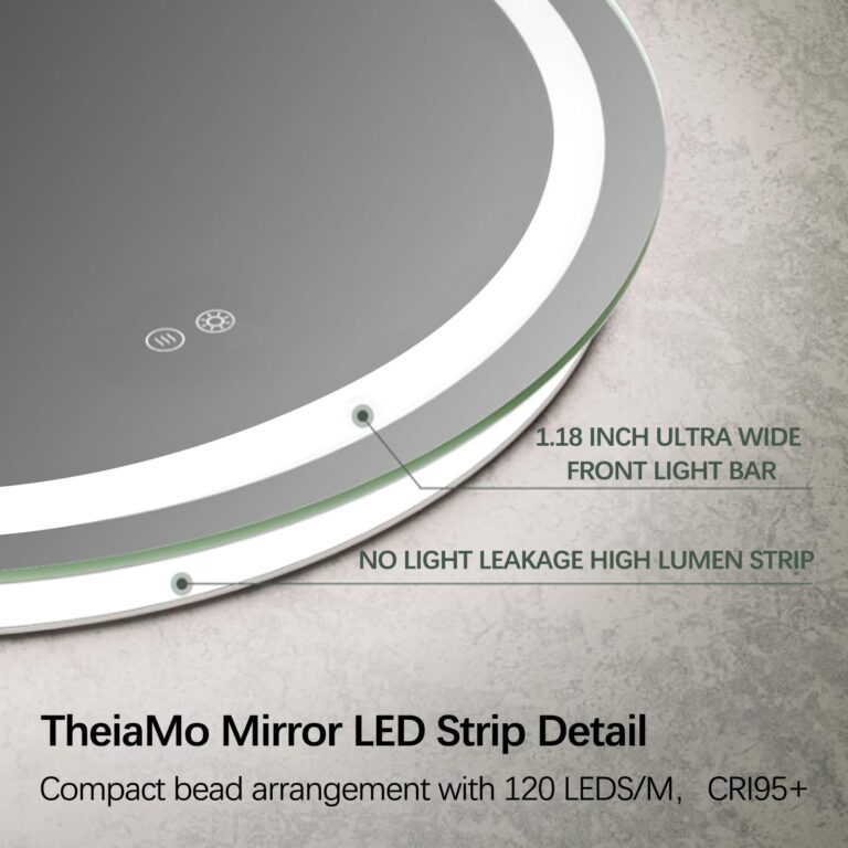 38"x26" Oval LED Bathroom Mirror, Frameless Backlit Mirror with Light Anti-Fog 3 Color Dimmable with Memory Function IP65 Waterproof 5mm HD Glass, Lighted Backlit Mirror Smart for Makeup - Image 5