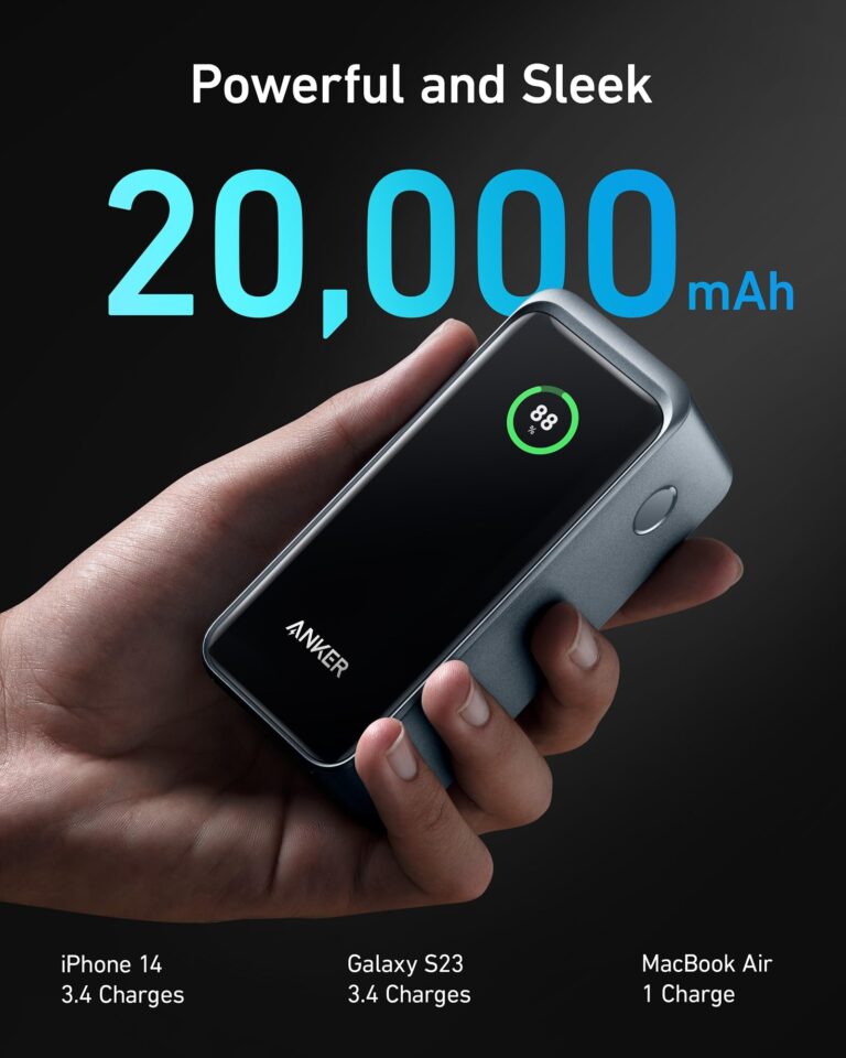 Anker Prime Power Bank 200W, 20,000mAh Portable Charger 3-Port with 100W Charging Base, Smart Digital Display, Compatible with iPhone 16/15/15 Plus/15 Pro/15 Pro Max/14 Series, MacBook, Samsung, Dell - Image 5
