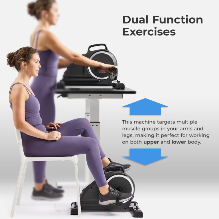 Sunny Health & Fitness Dual Function Smart Motorized Mini Bike Trainer, Under Desk Exercise Machine for Senior Training, Arm/Leg Cardio Cycle Workout, Free SunnyFit App Bluetooth Link-SF-B020029SMART - Image 6