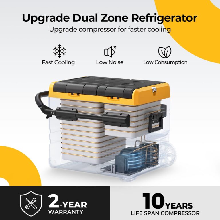 BougeRV 12 Volt Car Refrigerator Dual Zone, Electric Cooler Portable Freezer Fridge APP Control, CRD35 (35L) Compressor Freezer 12V/24VDC 110~240V AC, for Truck Van RV SUV Boat Travel Camping Road - Image 4