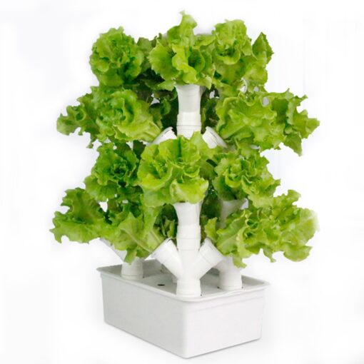 RESKIU Vertical Grow Tower,Vegetable Plant Tower,2/3/4 Columns Hydroponic Growing Kit, Hydroponic Tower Grow System,Gift for Gardening Lover - Home Grow Herbs,Veggies & Fruit,16/24/32Holes,16Holes