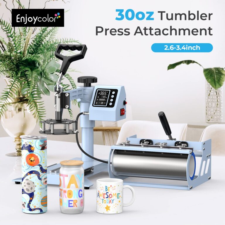 Pro 15x15 Heat Press with 30 OZ Tumbler Attachment, 5in1 Combo Tumbler Heat Press for T-Shirts, Tumblers Glass Cans Mugs Hats, and Plates - Image 6