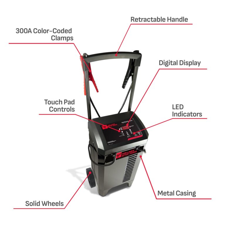 Schumacher Electric Farm and Ranch Wheeled Battery Charger and Engine Starter, FR01336, 4-in-1, Fully Automatic, 250 Cranking Amps, 50 Amp Boost Mode, 6V, 12V, for Car, Truck, Marine - Image 3