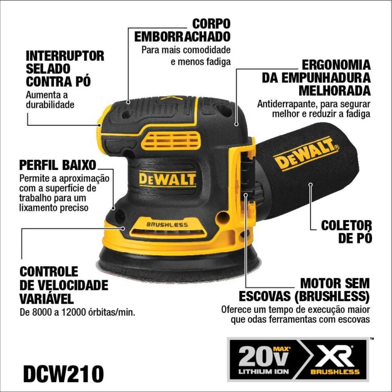DEWALT 20V MAX Orbital Sander, Tool Only with 20V MAX Battery Pack with Charger, 3-Ah (DCW210B & DCB230C) - Image 7