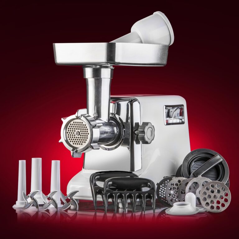 STX International Turboforce 3000 Series 5-in-1 Electric Meat Grinder | 3000W Max | 3-Speed | Size #12 | 5 Grinding Plates | 3 Stainless Steel Blades | Sausage Stuffer | Kubbe Maker & More Included - Image 6