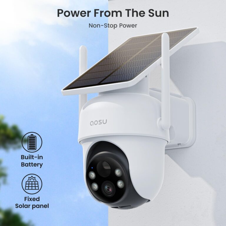 AOSU Security Cameras Outdoor Wireless, 2 Cam-Kit, No Subscription, Solar-Powered, Home Security Cameras System with 360° Pan & Tilt, Auto Tracking, 2K Color Night Vision, Easy Setup, 5G & 2.4G WiFi - Image 7