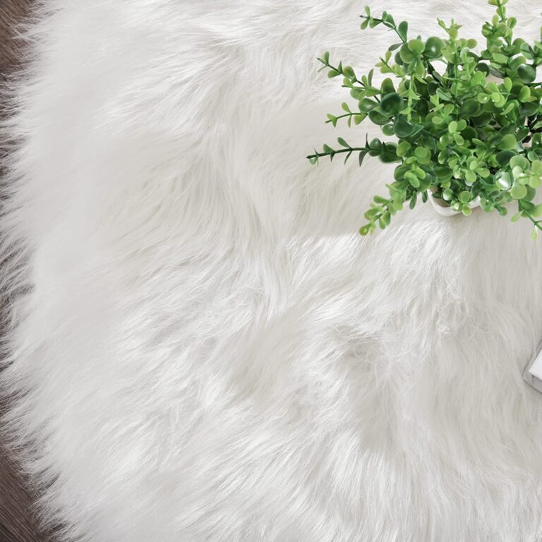Latepis White Faux Fur Rug 8x10, Faux Fur Sheepskin Rug for Living Room, Fluffy Washable Fuzzy Carpet for Bedroom, Luxury Room Decor, Rectangle - Image 3