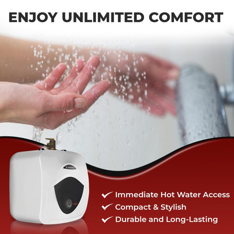 Ariston Andris Mini Tank Electric Water Heater – Heating Solution for Under Sink, RV, and Compact Spaces, Smart Boost for Versatile Heating, Simple Installation, 120-Volt, 8 Gallon Capacity - Image 3