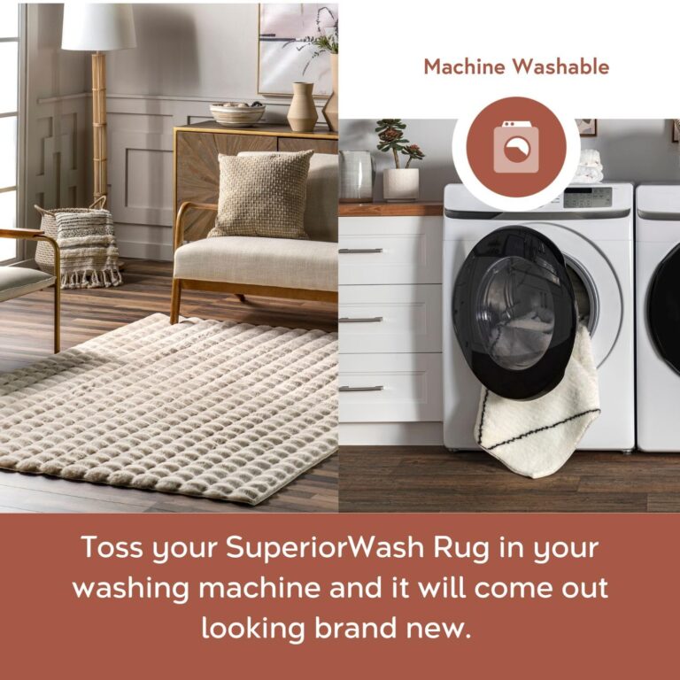 nuLOOM Jeni Checkered 6 Square Machine Washable Area Rug for Living Room Bedroom Dining Room Kitchen, Beige - Image 5