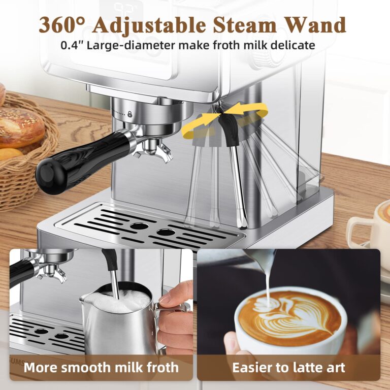 SUMSATY Espresso Machine 20 Bar With Milk Frother, Professional Coffee Maker, Stainless Steel for Home, Barista, Americano, Latte - Image 4