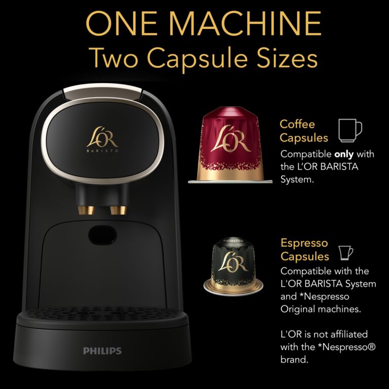L'OR Barista System Coffee and Espresso Machine Combo by Philips, Premium Champagne Metallic Accents, Matte Black - Image 7