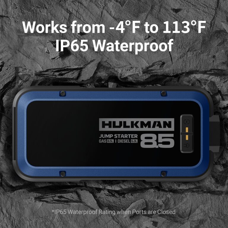 Hulkman Alpha85,Cobalt Blue, 2000A 74Wh Smart Jump Starter, 12V Portable Car Battery Booster with 3.3" Display, USB-C Power Pack,Includes 65W Wall Charger,Jumper Cables for up to 8.5L Gas/6.0L Diesel - Image 5