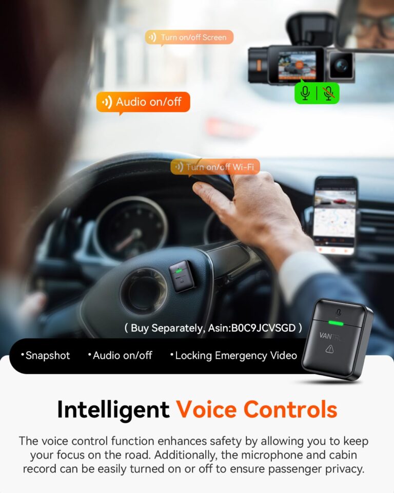 Vantrue N2X 2.7K Uber Dash Cam Front and Inside, 5G WiFi Dual Dash Camera for Car with HDR IR Night Vision, STARVIS 2, GPS, 2.5K/60FPS, LTE Support, 24/7 Parking Mode, Voice Control, Support 512GB Max - Image 3