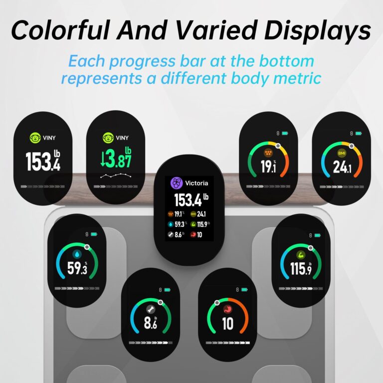 CLORIS 8 Electrodes Digital Smart Scale for Body Weight Fat Accurate BMI Muscle Mass 28 Body Composition Measurement Health Analyzer with App Bluetooth, Full-Color TFT LCD on Retractable Handle - Image 4