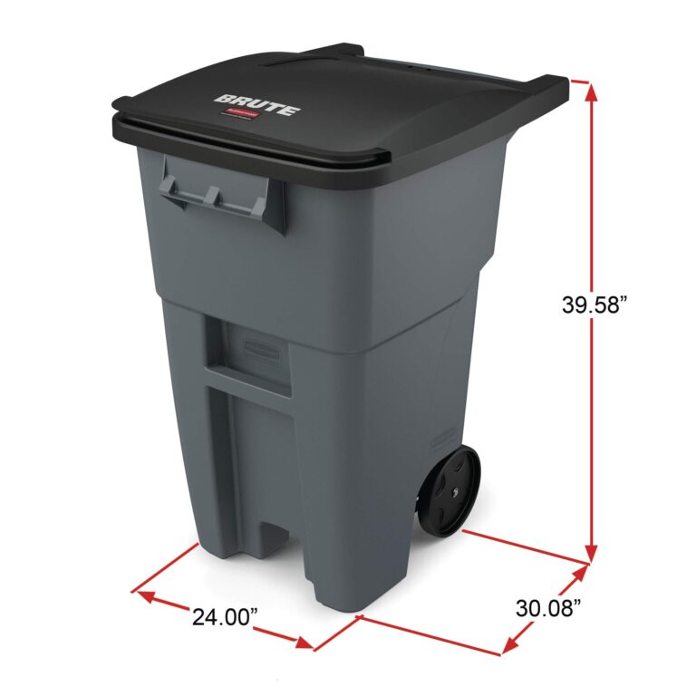 Rubbermaid Commercial Products BRUTE Rollout Heavy-Duty Wheeled Trash/Garbage Can, 50-Gallon, Yellow, for Restaurants/Hospitals/Offices/Warehouses/Garage - Image 9