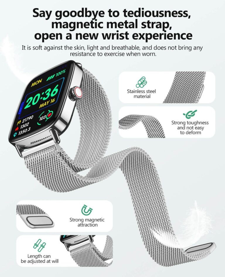 2025 Smart Watches for Women Men, 1.85" AI Voice Smartwatch, 24/7 Heart Rate Monitor, Stress/SpO2/Sleep Tracker, IP68 Waterproof, Weather, 100+ Sports Fitness Tracker for Android iOS Silver Metal - Image 2