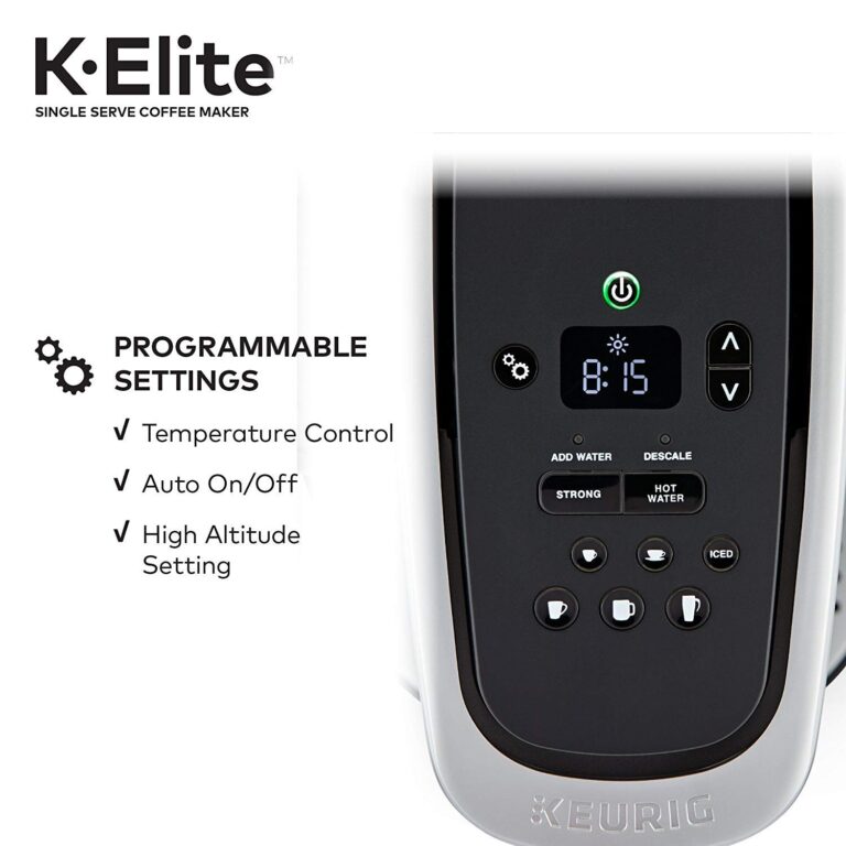 Keurig C K-Elite Maker, Single Serve K-Cup Pod Brewer, With Iced Coffee Capability, Brushed Silver Plus Extra Filter Included, 75oz - Image 5