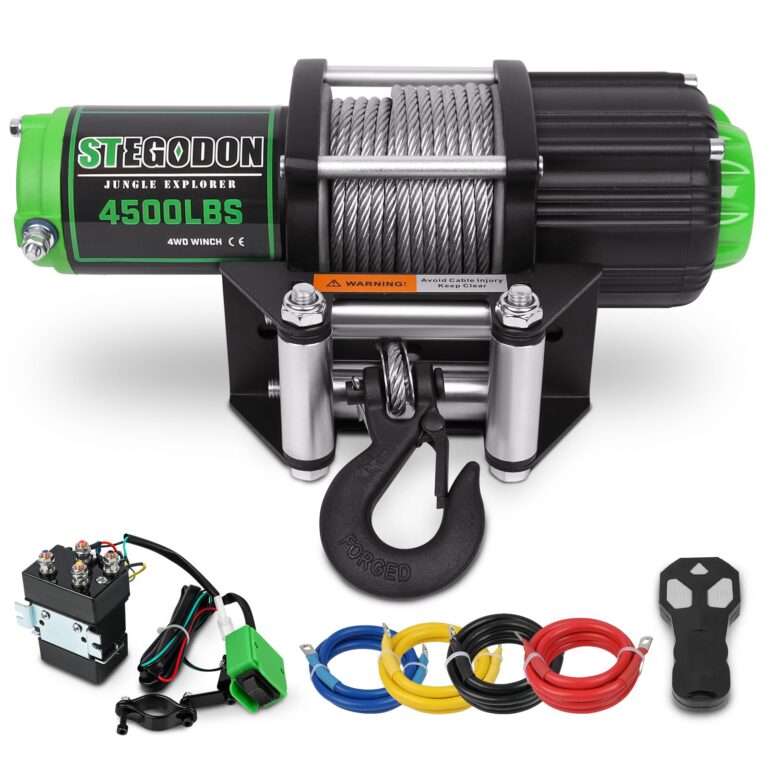 STEGODON 4500 lb Winch 12V Waterproof Electric Winch,ATV/UTV Winch with Steel Cable Winch with Wireless Remote and Roller Fairlead