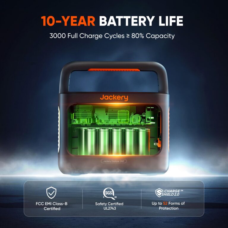 Jackery Explorer 240 v2 Portable Power Station, 256Wh LiFePO4 Battery with 300W AC/100W USB-C Output, 1Hr Fast Charging, Versatile Scenarios-Outdoor/Camping/RV/Travel/Emergency Backup - Image 7