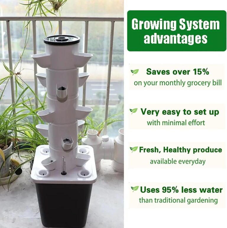 Hydroponics Growing System Kit, 30-Plants Indoor Vertical Hydroponic Tower Garden System, Smart Gardening Kit for Herbs, Fruits, and Vegetables,15 Holes - Image 4