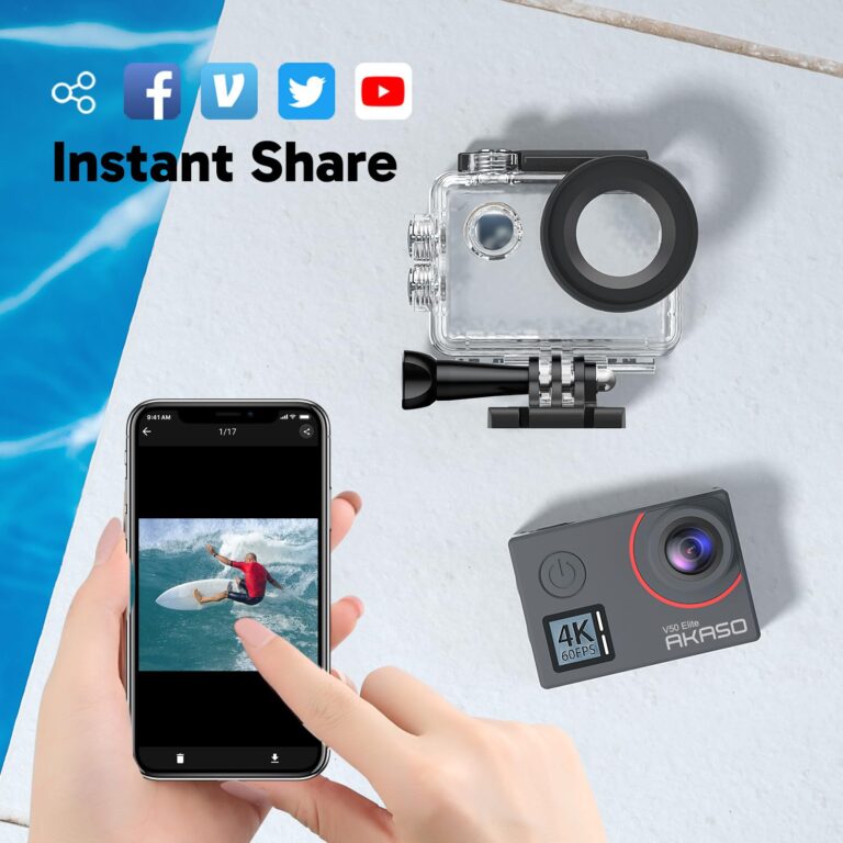 AKASO V50 Elite 4K60fps Touch Screen WiFi Action Camera Voice Control EIS 131 feet Waterproof Camera 8X Zoom Remote Control - Image 4