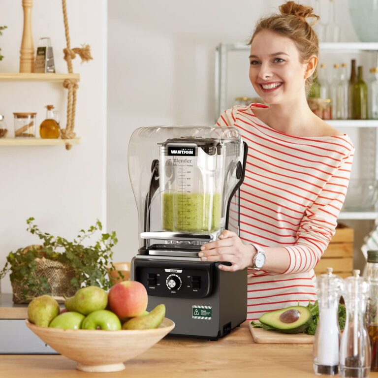 Wantjoin Professional Blender, Commercial Quiet blender Soundproof Blender 2200ml with Cover for Crushing Ice,Smoothie,Puree,Blender for Kitchen 1800W (Grey) - Image 3