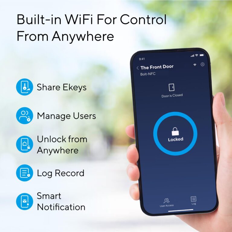 ULTRALOQ Bolt NFC Smart Lock, Built-in WiFi Keyless Entry Door Lock with Door Sensor, Smart WiFi Deadbolt, Smart Home Automation, 10 Months Battery, IP65 Waterproof - Image 8