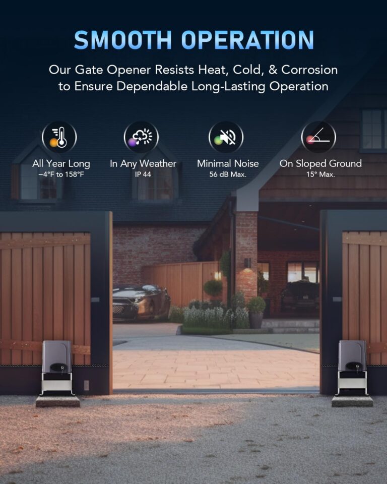 CO-Z 1400lb Sliding Gate Opener Hardware Security System Kit for Sliding Gates Up to 40 Feet, Automatic Gate Opener with Two Remote Controls, Electric Rolling Driveway Slide Gate Motor - Model CG1400 - Image 7