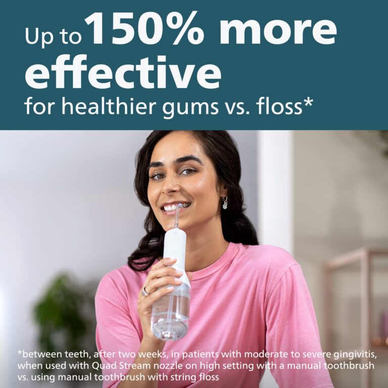 Philips Sonicare Cordless Power Flosser 3000 & ProtectiveClean 5300 Rechargeable Electric Power Toothbrush, Black, HX6423/34 - Image 6