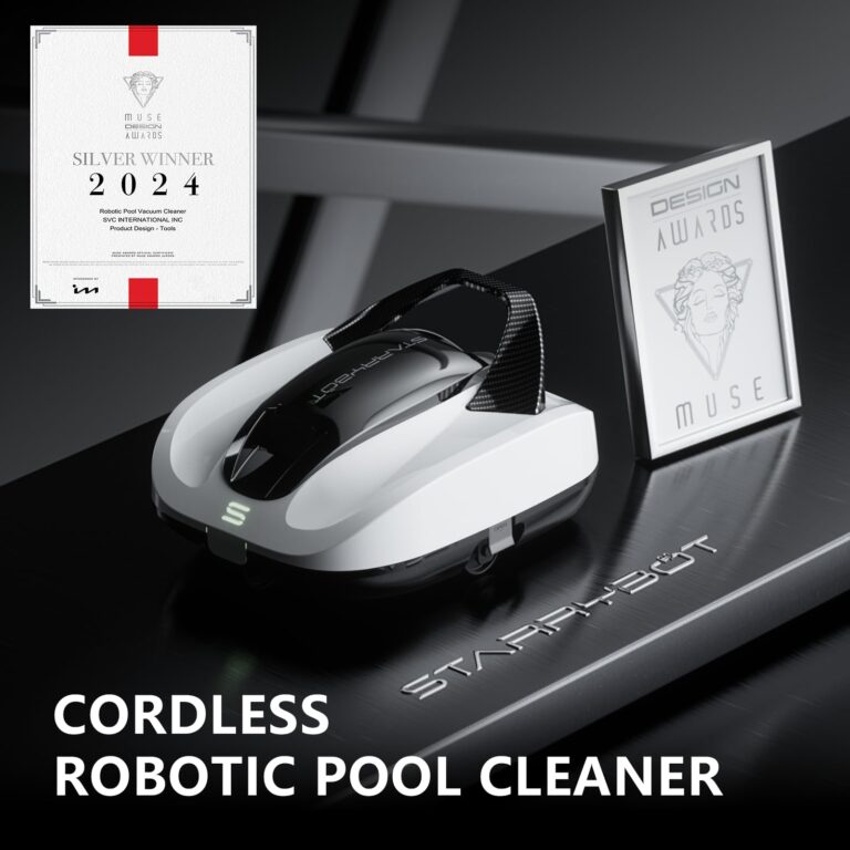 Starrybot Cordless Robotic Pool Cleaner, Portable Swimming Robotic Pool Vacuum with Self-Parking Technology for Above-Ground Pools,150Mins Runtime,Pool up to 900 Sq.Ft - Image 3