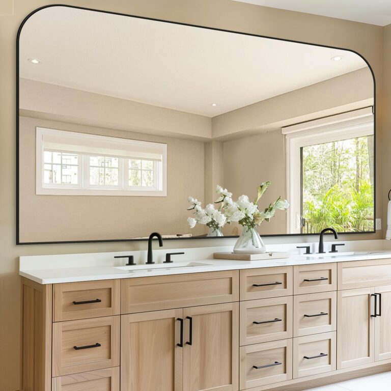 Bathroom Mirror, 60x36 Inch Wall Mirror, Black Metal Framed Mirror Vanity Mirror for Bathroom, Living Room, Bedroom, Entryway - Image 5