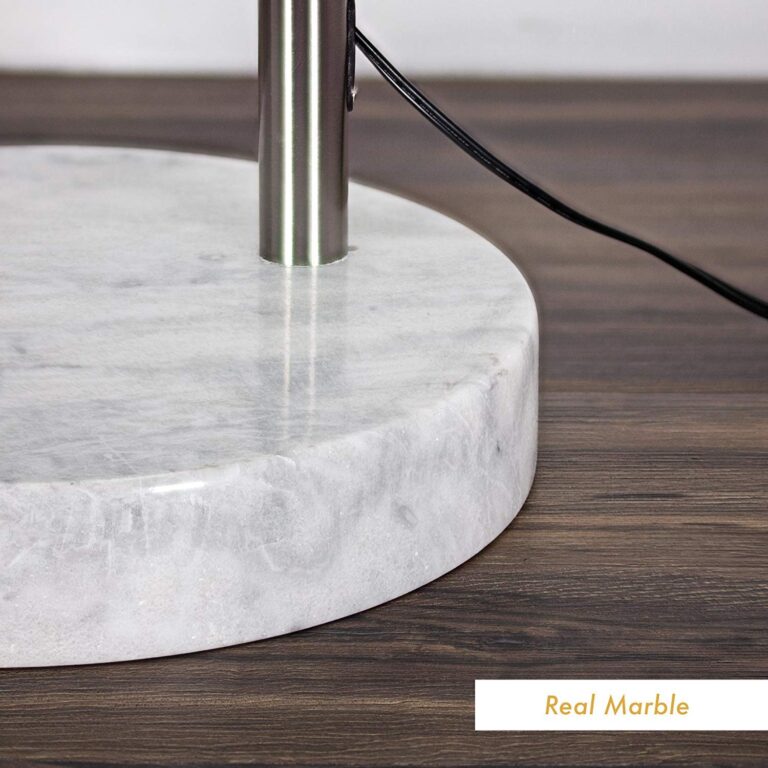 Major-Q Modern 81" Arc Tall X-Large Living Room-Stand Up Arching Drum Shade Large Floor Lamp with Real Marble Base for Bedrooms-Corner Lamp for Office Lighting (White) - Image 3