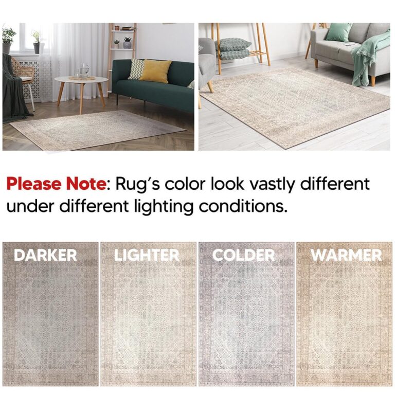 Keen Home Design 8x10 Rug - Machine Washable Area Rug with Non-Slip Backing, Ideal for Living Room, Dining Room, Bedroom - Vintage, Easy Clean, Durable, Low Pile Rug - (8' x 10') - Image 5